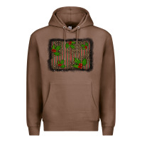 Chestnut christmas plaid leopard mistletoe background Premium Hoodie - BarkalooDesign