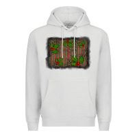 Dove Grey christmas plaid leopard mistletoe background Premium Hoodie - BarkalooDesign