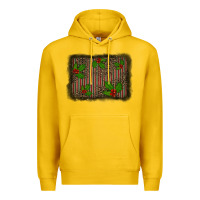 Lemon christmas plaid leopard mistletoe background Premium Hoodie - BarkalooDesign