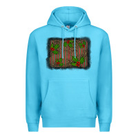 Ocean Blue christmas plaid leopard mistletoe background Premium Hoodie - BarkalooDesign