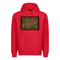 Red christmas plaid leopard mistletoe background Premium Hoodie - BarkalooDesign