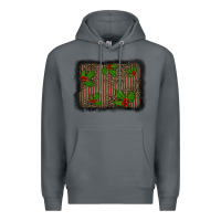 Rock christmas plaid leopard mistletoe background Premium Hoodie - BarkalooDesign