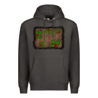 Smoke christmas plaid leopard mistletoe background Premium Hoodie - BarkalooDesign