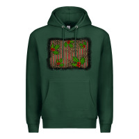 Sports Green christmas plaid leopard mistletoe background Premium Hoodie - BarkalooDesign