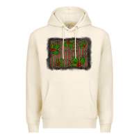 Tofu christmas plaid leopard mistletoe background Premium Hoodie - BarkalooDesign