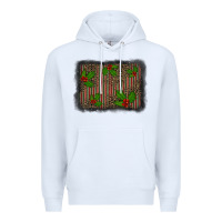 White christmas plaid leopard mistletoe background Premium Hoodie - BarkalooDesign
