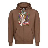 Chestnut Easter Beagle Zipper Hoodie - RanaPortraitStore
