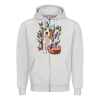 Dove Grey Easter Beagle Zipper Hoodie - RanaPortraitStore