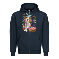 Navy Easter Beagle Zipper Hoodie - RanaPortraitStore