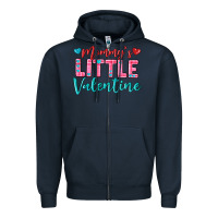 Navy momys little valentine Zipper Hoodie - texasbilliewilder