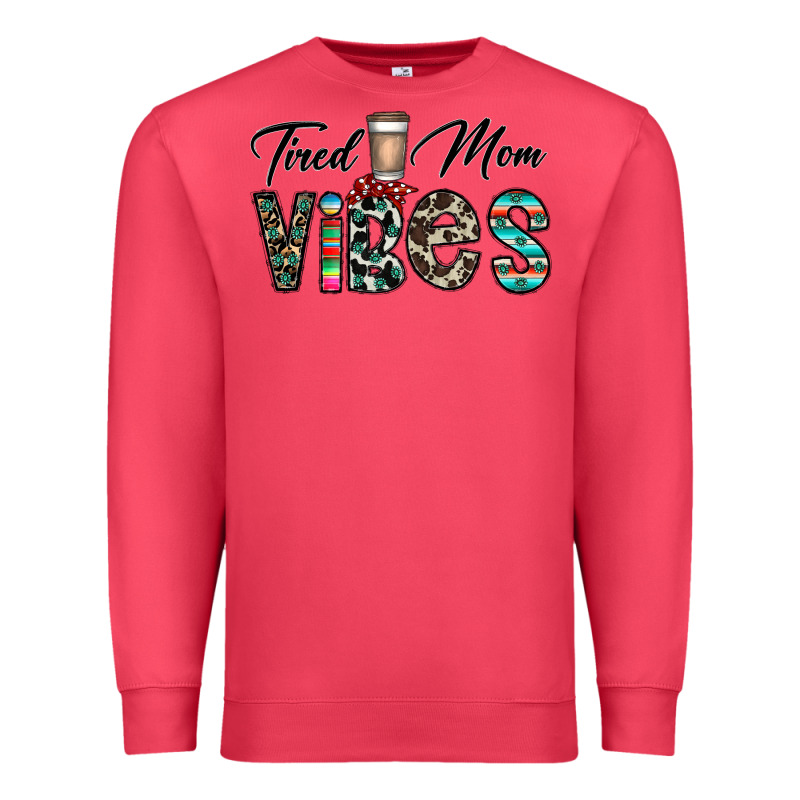 Tired Mom Vibes Premium Sweatshirt by CowhideDigitalArt | Teevron