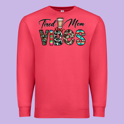 Tired Mom Vibes Premium Sweatshirt Designed By Cowhidedigitalart