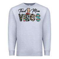 Heather Grey tired mom vibes Premium Sweatshirt - CowhideDigitalArt