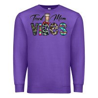 Purple tired mom vibes Premium Sweatshirt - CowhideDigitalArt