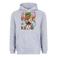 Heather Grey Western Hip hop Bunny Heavyweight Hoodie - Neo Western