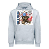 Heather Grey land of the free Urban Hoodie - MaliasSmallBusiness