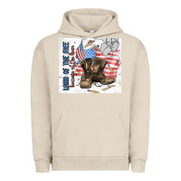 Pigment French Oak land of the free Urban Hoodie - MaliasSmallBusiness