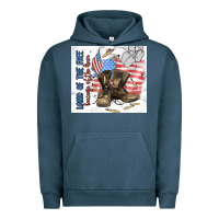 Pigment Midnight Navy land of the free Urban Hoodie - MaliasSmallBusiness