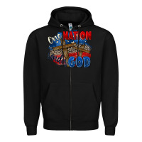 Black one nation under god Zipper Hoodie - Zillion Design Studio
