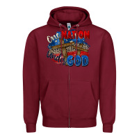 Burgundy one nation under god Zipper Hoodie - Zillion Design Studio