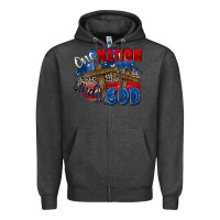 Charcoal Heather one nation under god Zipper Hoodie - Zillion Design Studio
