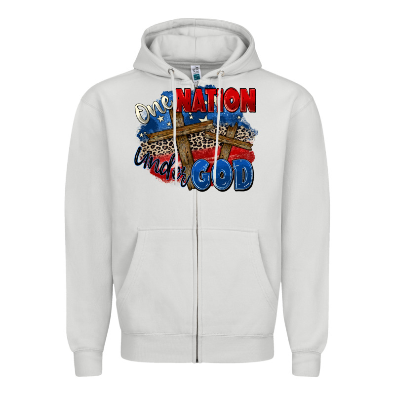 One Nation Under God Zipper Hoodie by Zillion Design Studio | Teevron