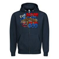 Navy one nation under god Zipper Hoodie - Zillion Design Studio