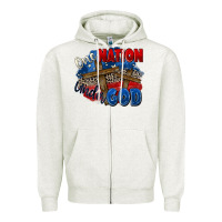 Oatmeal Heather one nation under god Zipper Hoodie - Zillion Design Studio