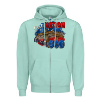 Seafoam one nation under god Zipper Hoodie - Zillion Design Studio