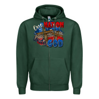 Sports Green one nation under god Zipper Hoodie - Zillion Design Studio