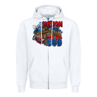 White one nation under god Zipper Hoodie - Zillion Design Studio