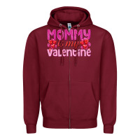 Burgundy mommy is valentine Zipper Hoodie - texasbilliewilder