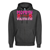 Charcoal Heather mommy is valentine Zipper Hoodie - texasbilliewilder