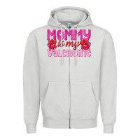 Dove Grey mommy is valentine Zipper Hoodie - texasbilliewilder