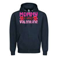 Navy mommy is valentine Zipper Hoodie - texasbilliewilder