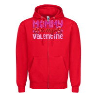 Red mommy is valentine Zipper Hoodie - texasbilliewilder