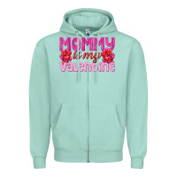Seafoam mommy is valentine Zipper Hoodie - texasbilliewilder
