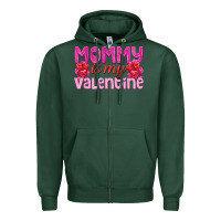 Sports Green mommy is valentine Zipper Hoodie - texasbilliewilder