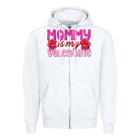 White mommy is valentine Zipper Hoodie - texasbilliewilder