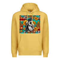 Antique Gold Aztec Sunflowers Horse Premium Hoodie - LillyAllenDesigns