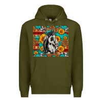 Army Green Aztec Sunflowers Horse Premium Hoodie - LillyAllenDesigns