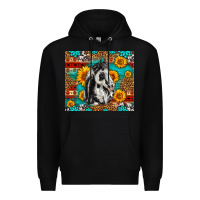 Black Aztec Sunflowers Horse Premium Hoodie - LillyAllenDesigns
