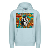 Blue Mist Aztec Sunflowers Horse Premium Hoodie - LillyAllenDesigns