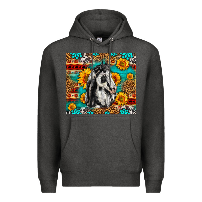 Aztec Sunflowers Horse Premium Hoodie by LillyAllenDesigns | Teevron