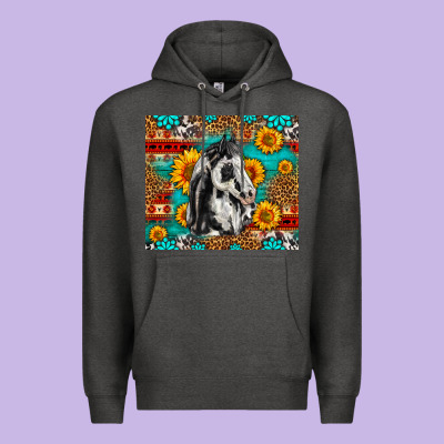 Aztec Sunflowers Horse Premium Hoodie Designed By Lillyallendesigns
