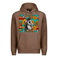 Chestnut Aztec Sunflowers Horse Premium Hoodie - LillyAllenDesigns
