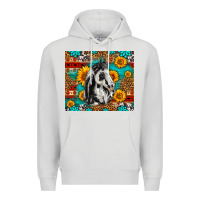 Dove Grey Aztec Sunflowers Horse Premium Hoodie - LillyAllenDesigns