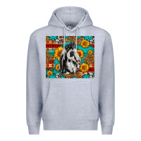 Heather Grey Aztec Sunflowers Horse Premium Hoodie - LillyAllenDesigns