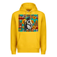Lemon Aztec Sunflowers Horse Premium Hoodie - LillyAllenDesigns