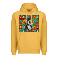 Mustard Aztec Sunflowers Horse Premium Hoodie - LillyAllenDesigns